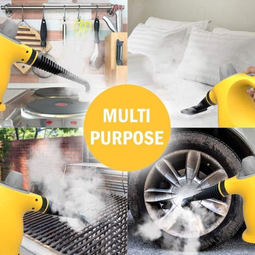 [아마존베스트]Comforday Multi-Purpose Handheld Pressurized Steam Cleaner with 9-Piece Accessories for Stain Removal, Steamer, Carpets, Curtains, Car Seats, Kitchen Surface & Much More