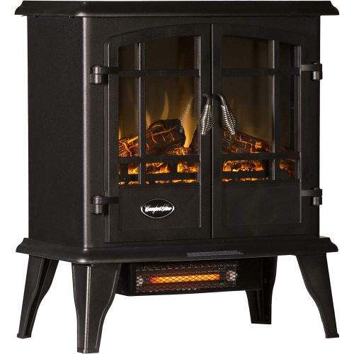  Comfort Glow EQS130 Keystone Infrared Quartz Electric Stove Antique Black, Length: 11in, Width: 20in, Height: 23.5in