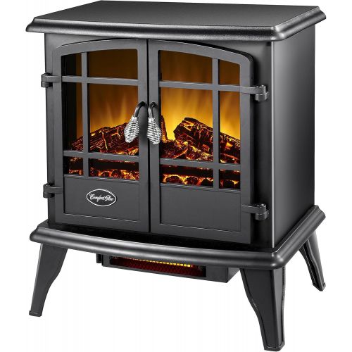  Comfort Glow EQS130 Keystone Infrared Quartz Electric Stove Antique Black, Length: 11in, Width: 20in, Height: 23.5in