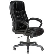 Comfort Products Highback Soft-Touch Leather Executive Chair, Black