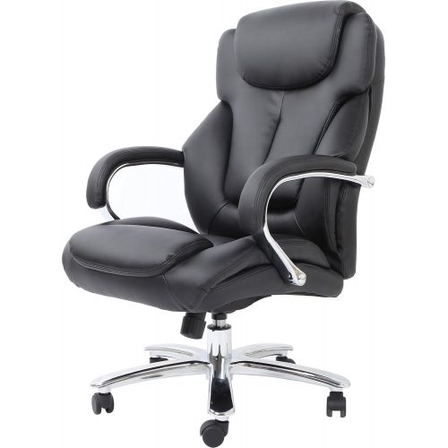  Comfort Products Admiral III Big & Tall Executive Leather Chair, Black