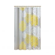 Comfort Spaces  Enya Shower Curtain  Yellow, Grey  Floral Printed- 72x72 inches