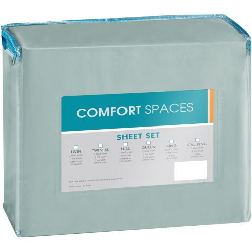  Comfort Spaces Smart Cool Bed Sheets Set - Microfiber Moisture Wicking Fabric Bedding - Cal King Sheets - White Incl. Flat Sheet, Fitted Sheet and 2 Pillow Cases
