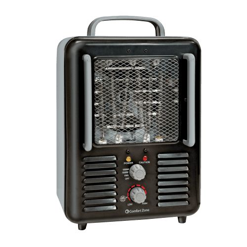  Comfort Zone Deluxe Milkhouse Utility Heater, Black