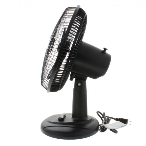  Comfort Zone 12 Oscillating Table 3-Speed Fan, Model #CZ121BK, Black