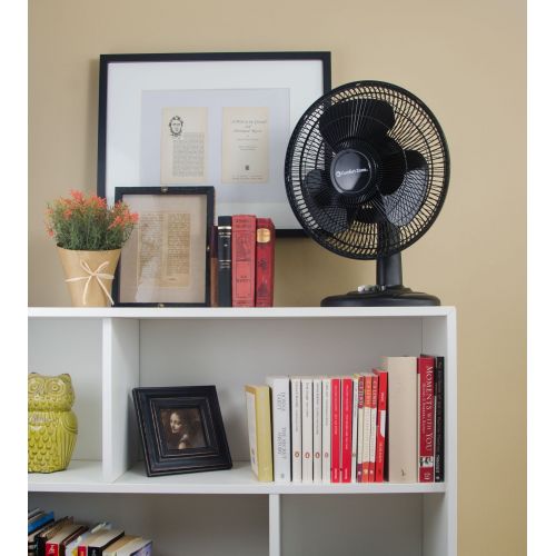  Comfort Zone 12 Oscillating Table 3-Speed Fan, Model #CZ121BK, Black