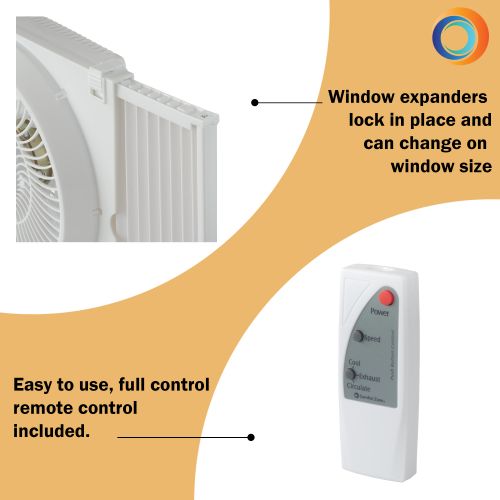  Comfort Zone 3-Speed Reversible Twin Window Fan with Remote Control