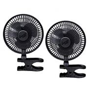 Comfort Zone CZ6C 6-Inch 2-Speed Clip-On Fan (Black, 2 Fans)