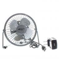 Comfort Zone 4 Dual Powered High Velocity Fan (Silver)