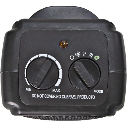  Comfort Zone CZ442E Personal Ceramic Energy Save Heater, 1500W, Adjustable Thermostat, Tip-Over Switch & Overheat Protection, Black