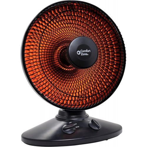  Comfort Zone CZ998 Electric Oscillating Radiant Dish Heater with Adjustable Tilt, Black