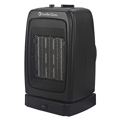  Comfort Zone CZ447EBK Oscillating Ceramic Space Heater, 1500-Watt, Black