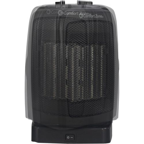  Comfort Zone CZ447EBK Oscillating Ceramic Space Heater, 1500-Watt, Black