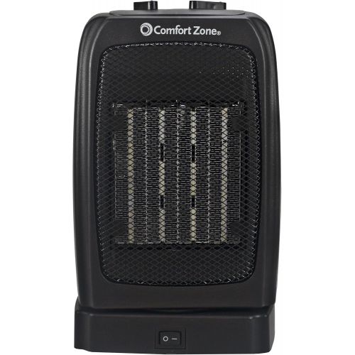  Comfort Zone CZ447EBK Oscillating Ceramic Space Heater, 1500-Watt, Black