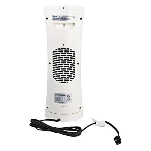  Comfort Zone CZ457EWT 1500-watt Oscillating Energy Save Ceramic Tower Heater, Digital Controls, Safety Tip Over Switch, White