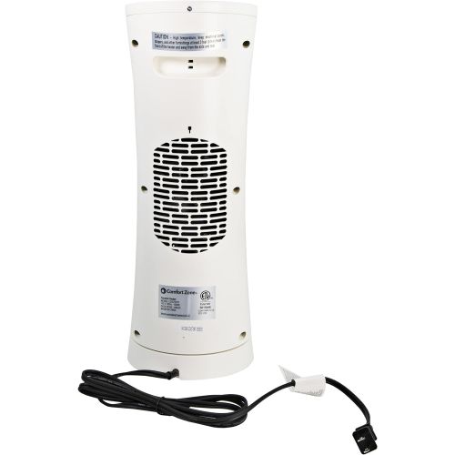  Comfort Zone CZ457EWT 1500-watt Oscillating Energy Save Ceramic Tower Heater, Digital Controls, Safety Tip Over Switch, White