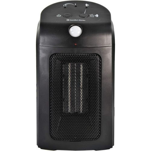  Comfort Zone Motion Sensor Ceramic Heater, W, Black