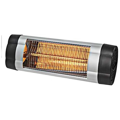  Comfort Zone CZPH10 1500-Watt Outdoor and Indoor Patio Heater, Wall-Mounted, Carbon Fiber Element and Adjustable Thermostat, Black