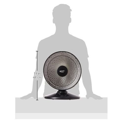  Comfort Zone CZ998 Electric Oscillating Radiant Dish Heater with Adjustable Tilt, Black