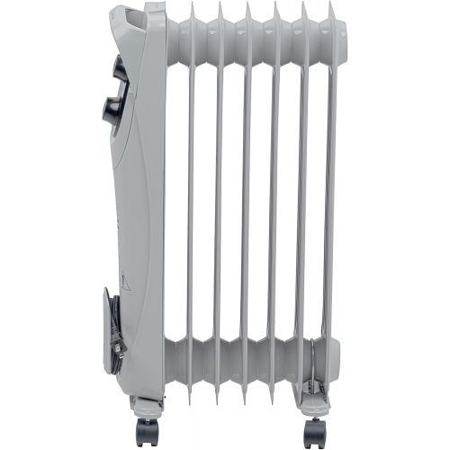  Comfort Zone CZ8008 Silent Electric Oil-Filled Radiator Heater with 360-Degree Swivel Casters, Gray