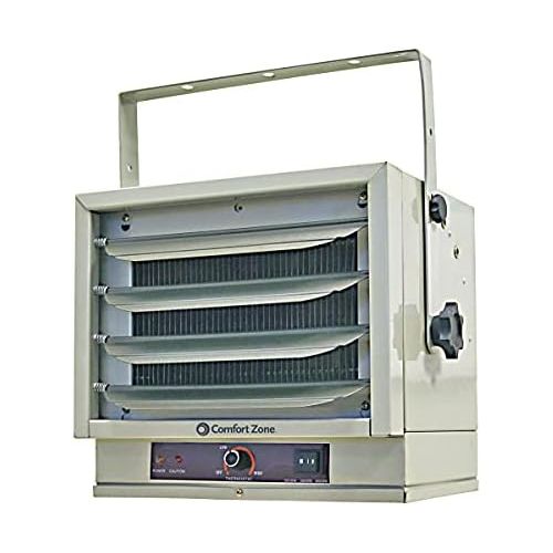  Comfort Zone 5000W Fan-Forced Ceiling Mount Heater with Dual Knob Controls, Deluxe Utility Wall, White