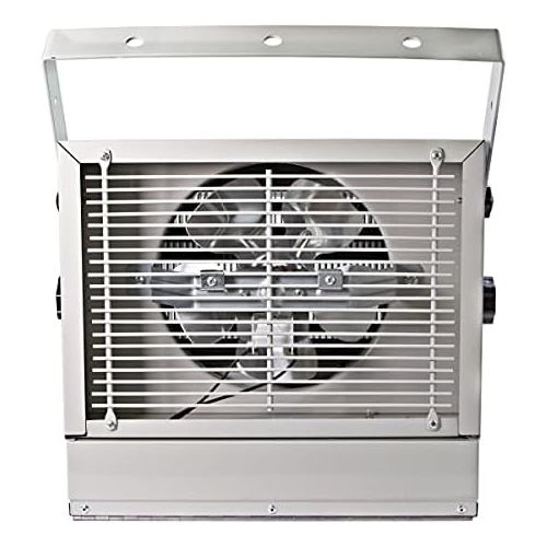  Comfort Zone 5000W Fan-Forced Ceiling Mount Heater with Dual Knob Controls, Deluxe Utility Wall, White