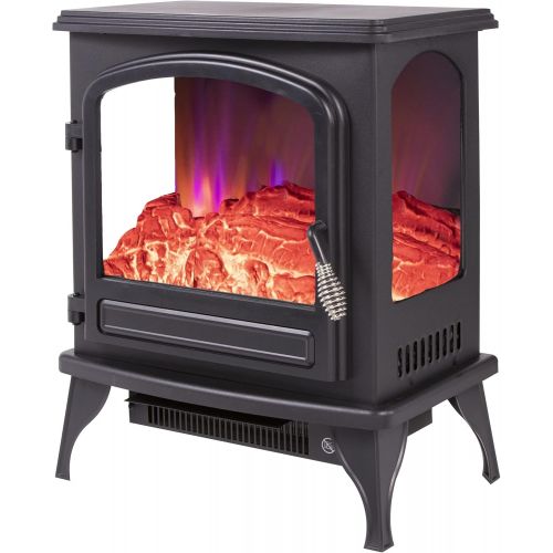  Comfort Zone CZFP6 2 Heat Setting 1500 Watt Stove Fireplace Heater, Black
