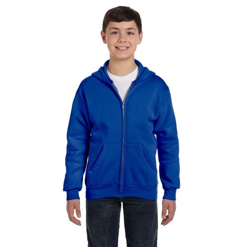  Comfortblend Boys Deep Royal Ecosmart Full-Zip Hoodie Sweatshirt by Hanes