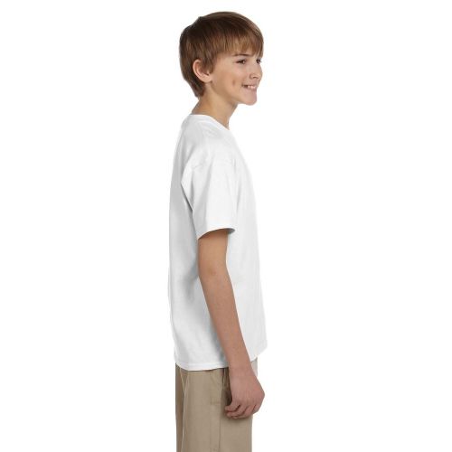  Comfortblend Boys White Cotton-blend Ecosmart Crewneck T-Shirt by Hanes