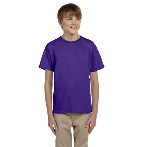  Comfortblend Boys Ecosmart Purple Polyester Crewneck T-shirt by Hanes