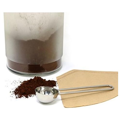  Com-four com-four 3 Stueck Kaffeemassloeffel mit Drahtgriff aus Edelstahl, Dosierloeffel