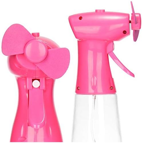  [아마존베스트]com-four 3X Fan Spray Bottle, Kid-Friendly Spray Fan, Water Sprayer for Summer Cooling, Mist Mini Handheld Fan