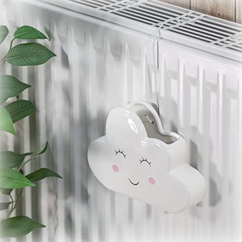  [아마존베스트]com-four 3 x Humidifier Heater - Radiator Humidifier Cloud - Heater Water Humidifier Ceramic in Funny Cloud Design - 300 ml
