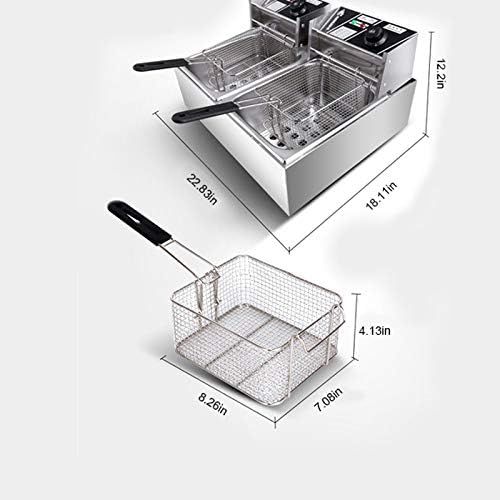  Comft Deep Fryer Commercial Fry Daddy with Basket, Stainless Steel Electric Countertop Large Capacity Kitchen Frying Machine for Turkey, French Fries (12L)