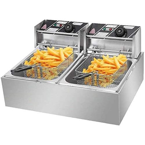  Comft Deep Fryer Commercial Fry Daddy with Basket, Stainless Steel Electric Countertop Large Capacity Kitchen Frying Machine for Turkey, French Fries (12L)