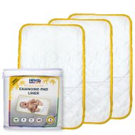 Comfy Baby Time 3 Soft Diaper Changing Pad Liners Extra Large Machine Washable Leakproof- Protect Your Baby from All of The Surfaces You Change Diapers On