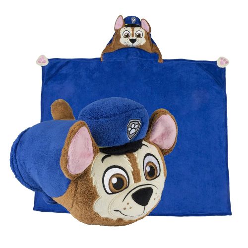  Comfy Critters Stuffed Animal Blanket  PAW Patrol Chase  Kids Huggable Pillow and Blanket Perfect for Pretend Play, Travel, nap time.