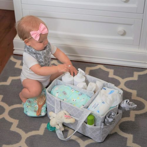  [아마존베스트]Comfy Cubs Baby Diaper Caddy Large Organizer Bag Portable Basket for Car Bedroom Travel Storage Changing Table