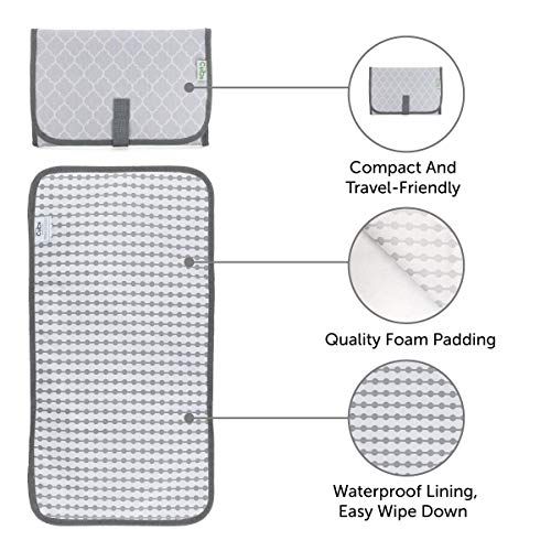  Comfy Cubs Baby Portable Changing Pad, Diaper Bag,Travel Mat Station, Grey Compact