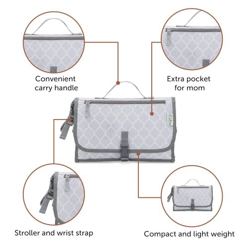  Comfy Cubs Baby Portable Changing Pad, Diaper Bag, Travel Mat Station Grey Large