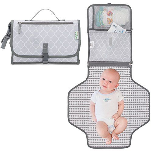  Comfy Cubs Baby Portable Changing Pad, Diaper Bag, Travel Mat Station Grey Large