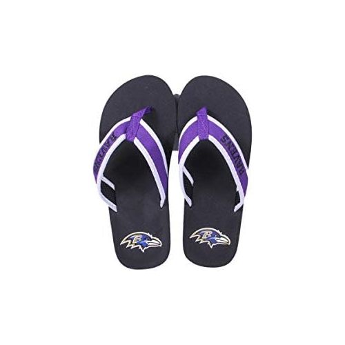  Forever Collectibles Officially Licensed NFL Contour Flip Flops - Happy Feet and Comfy Feet