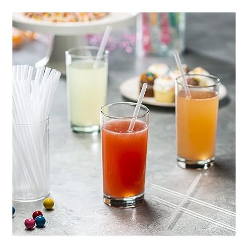  Comfy Package, Clear Disposable Plastic Drinking Straws - 7.75