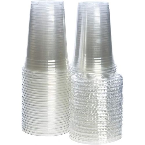  Comfy Package [20 oz. - Case of 500 Crystal Clear Plastic Cups With Flat Lids