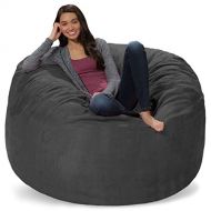 Comfy Sacks 5 ft Memory Foam Bean Bag Chair, Charcoal Micro Suede