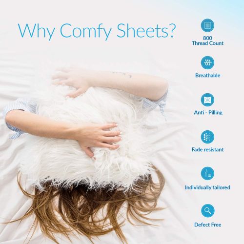  Comfy Sheets 800 Thread Count 100% Pure Egyptian Cotton  Sateen Weave Premium Bed Sheets, 4- Piece Taupe Queen- Size Luxury Sheet Set, Fits mattresses Upto 18” deep Pocket