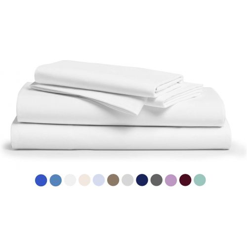  [아마존 핫딜]  [아마존핫딜]Comfy Sheets 100% Egyptian Cotton Sheets - 1000 Thread Count 4 Pc Queen White Bed Sheet with Pillowcases, Premium Hotel Quality Fits Mattress Up to 18 Deep Pocket.
