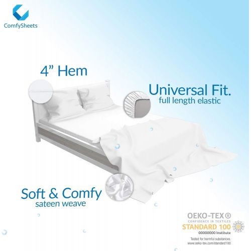  [아마존 핫딜]  [아마존핫딜]Comfy Sheets 100% Egyptian Cotton Sheets - 1000 Thread Count 4 Pc Queen White Bed Sheet with Pillowcases, Premium Hotel Quality Fits Mattress Up to 18 Deep Pocket.