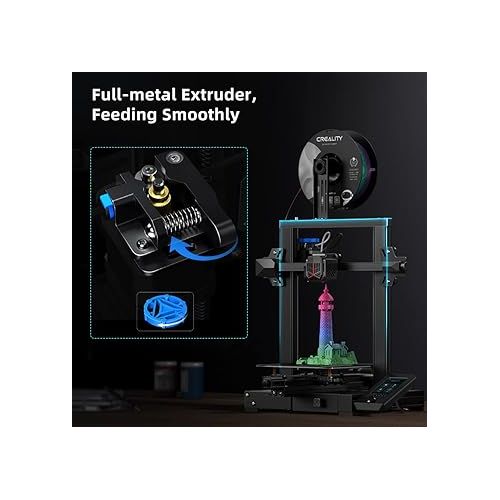 Official Creality Ender 3 V2 Neo 3D Printer with CR Touch Auto Leveling PC Spring Steel Platform Full-Metal Extruder 95% Pre-Installed 3D Printers Resume Print and Model Preview 8.66*8.66*9.84 inch