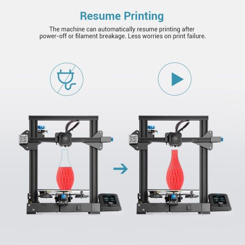  Comgrow Official Creality Ender 3 V2 3D Printer Upgraded with Silent Motherboard, Meanwell Power Supply,Tempered Carborundum Glass Plate and Resume Printing 220x220x250mm, Intergrated Stru